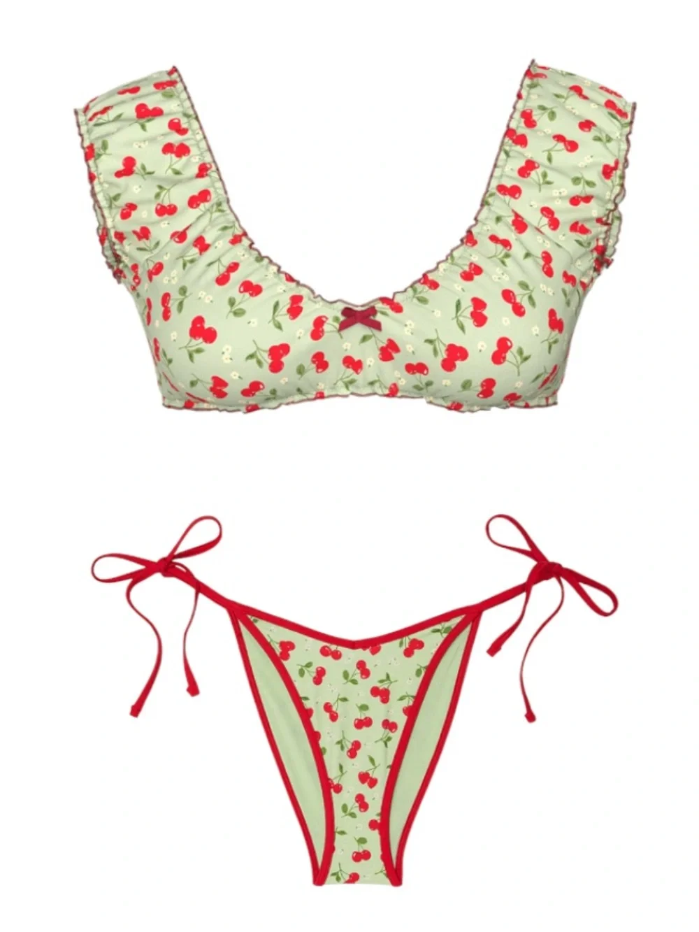 🆕🍒 Frankie’s Cherry Bikini Set PINK x Victoria Secret Medium NWT